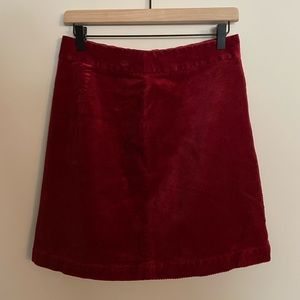 Loft Red Corduroy Mini Skirt